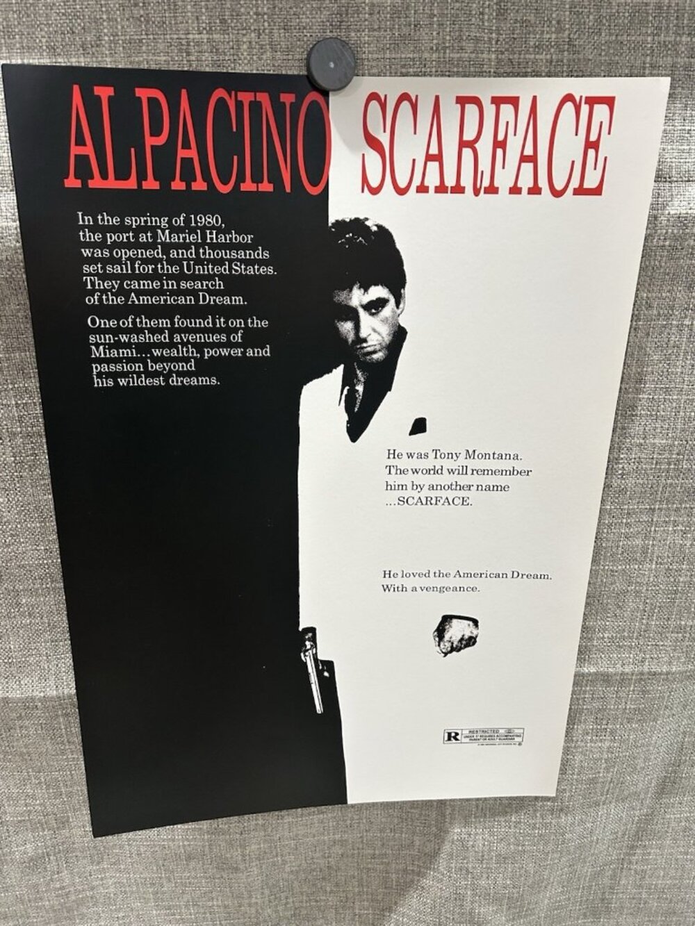 Scarface NECA Limited Edition Licensed Poster 13x19 Rare! Al Pacino Tony Montana